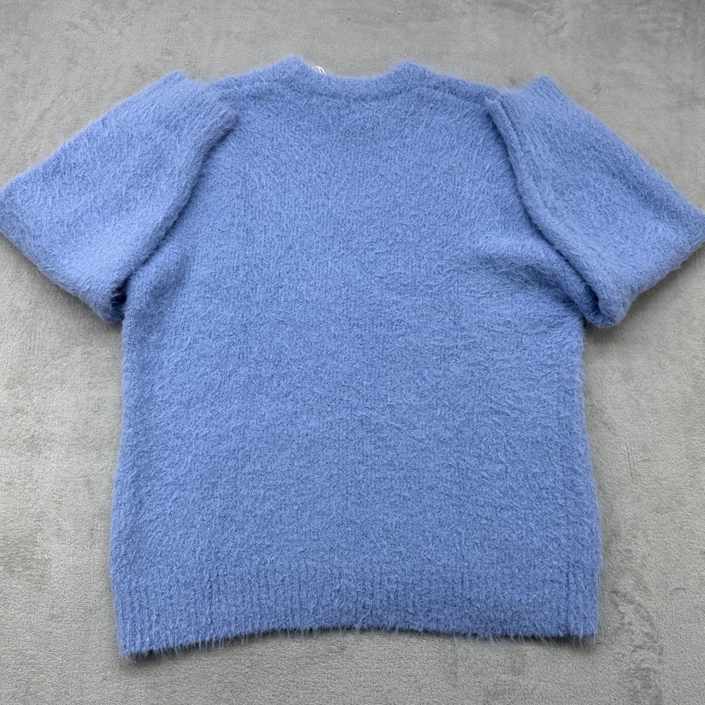 Marine Layer Teddy Eyelash Crewneck Sweater Women's L Hydrangea Coastal Holiday - Picture 8 of 11